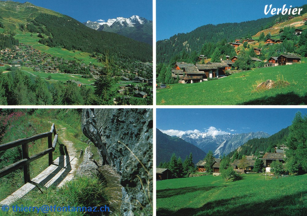 cartes postales europe suisse verbier carte avec 4 photos estivales v087