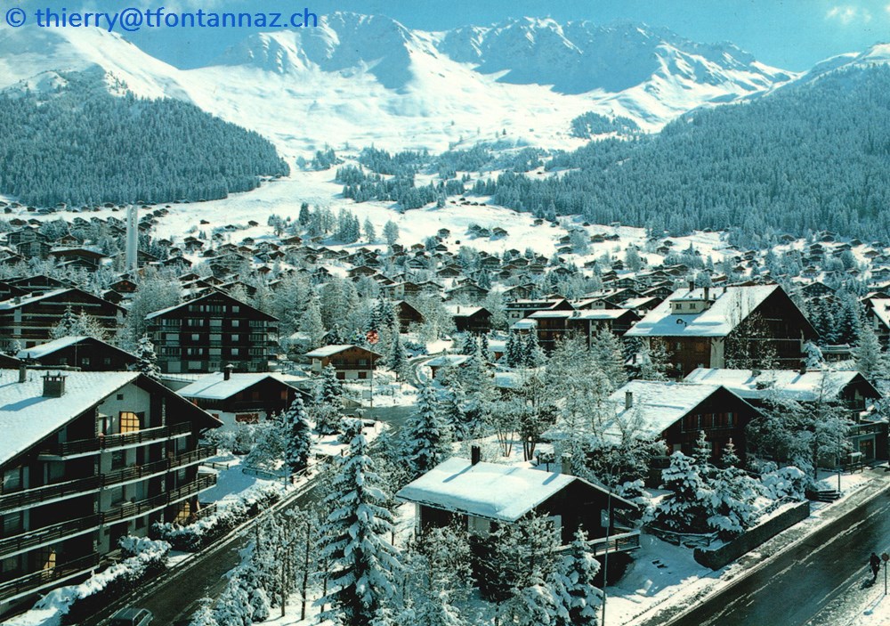 Verbier, vue hivernale depuis les Arcades (#V097) cartes postales europe suisse verbier vue hivernale depuis les arcades v097