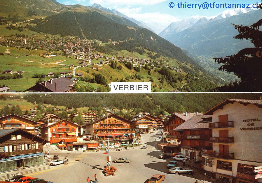 cartes postales europe suisse verbier place centrale et station ete v132