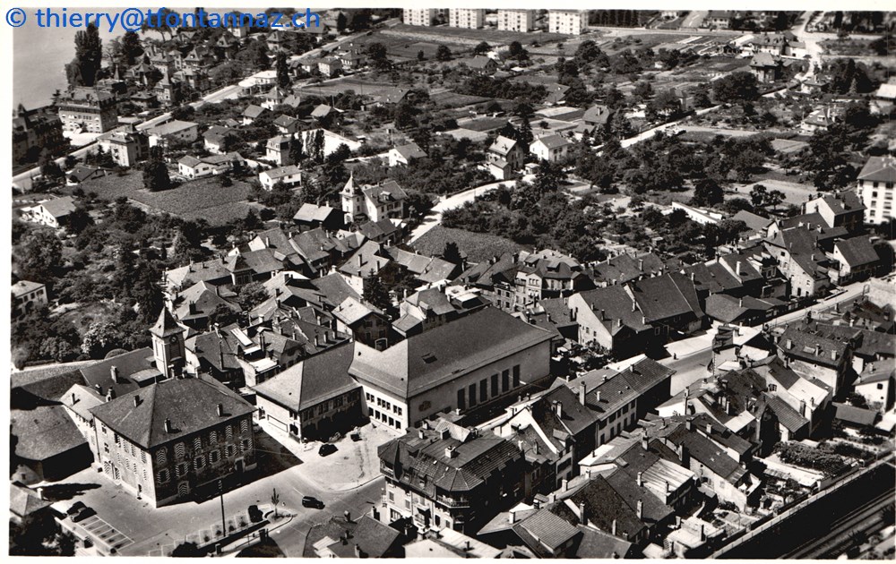 cartes postales europe suisse pully centre du village vu avion p045
