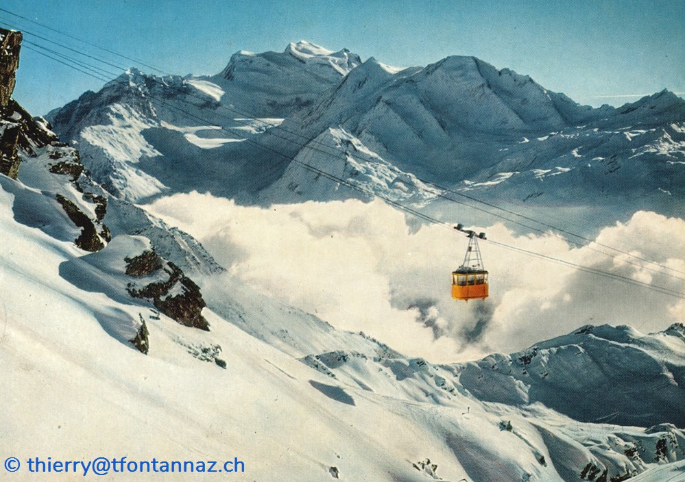 cartes postales europe suisse verbier benne jaune du mt gele v130