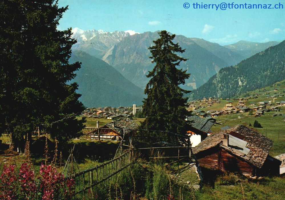 cartes postales europe suisse verbier sapins eglise catogne v044