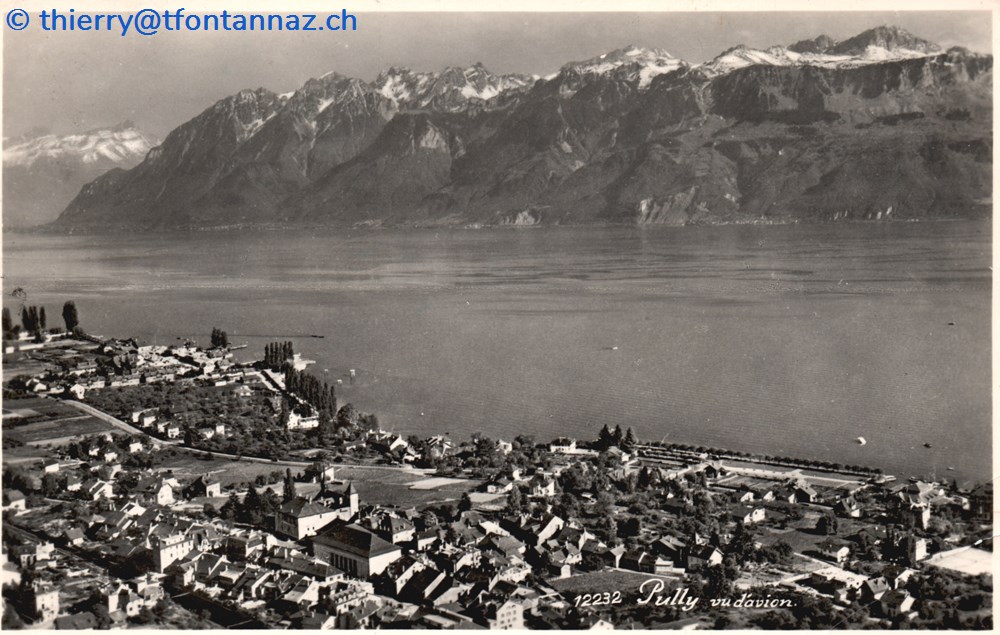 cartes postales europe suisse pully vu avion p012