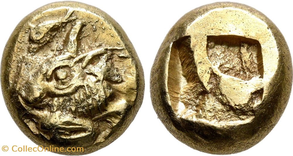 Ionie / Phocée : 1/6 stater - 625 à 522 avant J.-C. monnaies antiques grecques ionie phocee 1 6 stater 625 a 522 avant j c