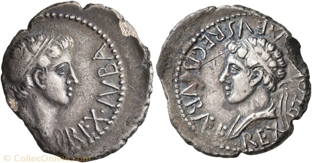 monnaie antique av jc grecque denier juba ii ptolemee 22 a 24 apres j c