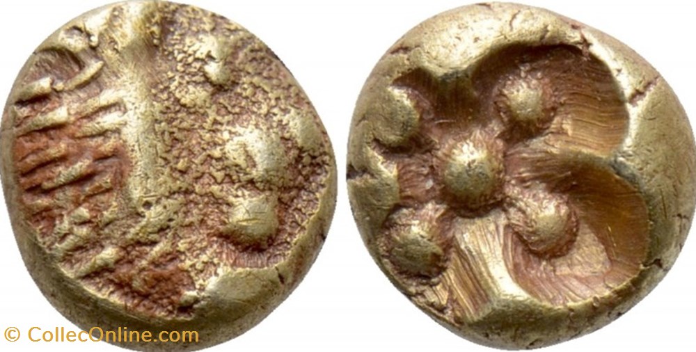 IONIE - MILET : 1/12 stater - 600 à 546 avant J.-C. monnaies antiques grecques ionie milet 1 12 stater 600 a 546 avant j c