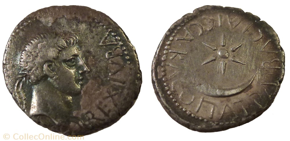 Denier - JUBA II (19 avant J.-C. - 6 après J.-C.) monnaies antiquite jc grecques denier juba ii 19 avant j c 6 apres j c