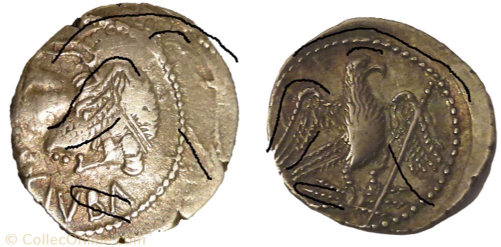 Denier - JUBA II (19 avant J.-C. - 6 après J.-C.) monnaies antiquite jc grecques denier juba ii 19 avant j c 6 apres j c