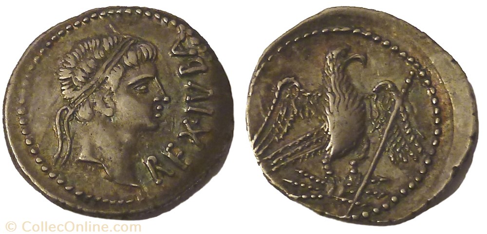 Denier - JUBA II (20 avant J.-C. à 20 après J.-C.) monnaies antiquite jc grecques denier juba ii 20 avant j c a 20 apres j c