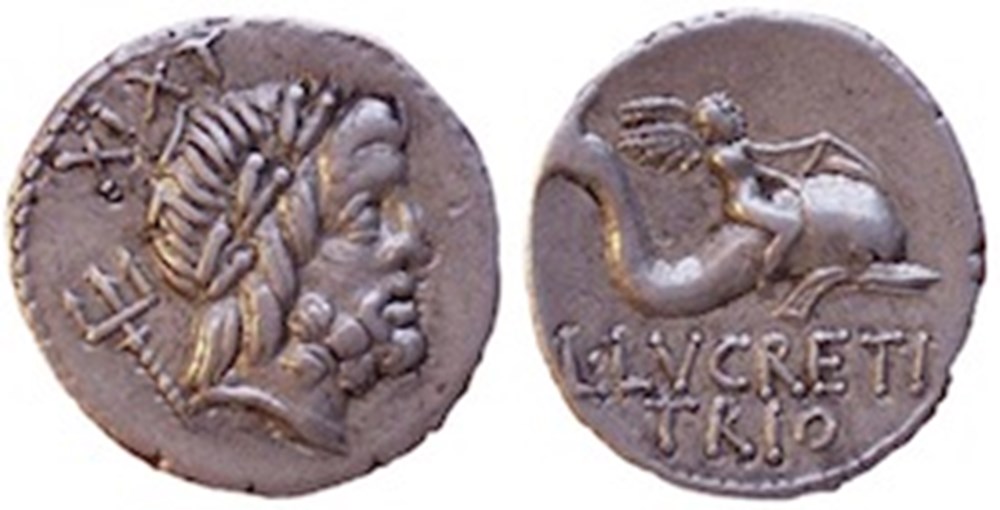 (- 076) Lucretia' monnaies antiques romaines imperiales republicaines 076 lucretia