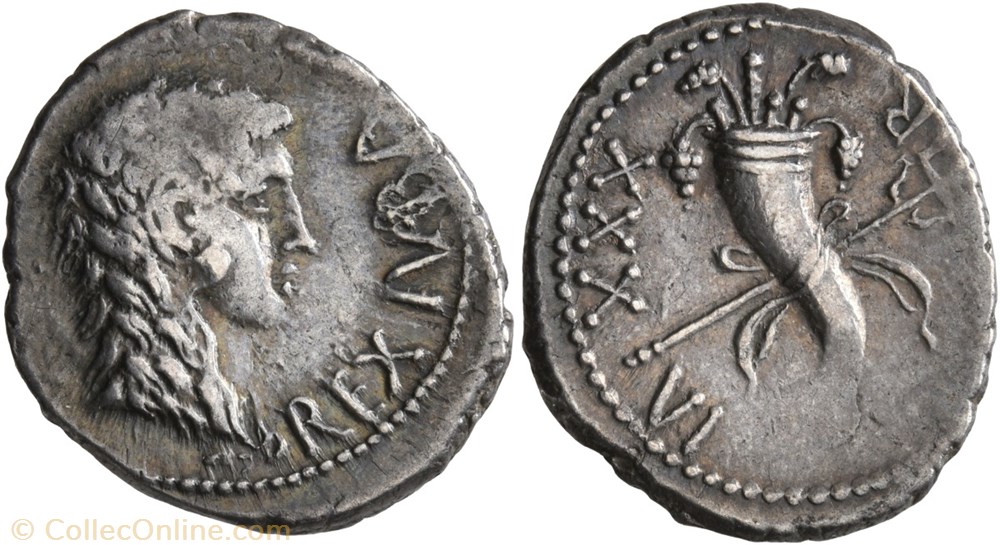 Denier - JUBA II (11 après J.-C.) monnaie antique av jc grecque denier juba ii 11 apres j c