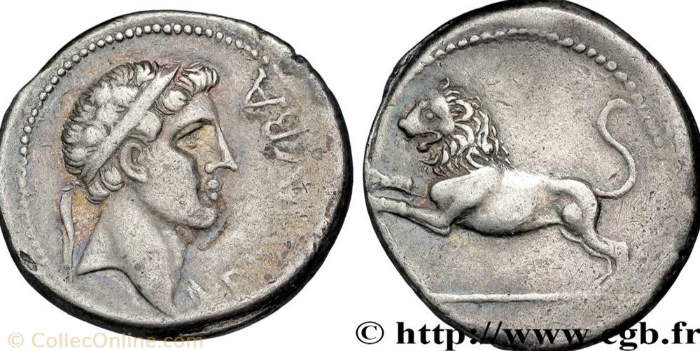 Denier - JUBA II (20 avant J.-C. à 20 après J.-C.) monnaie antique jc grecque denier juba ii 20 avant j c a 20 apres j c