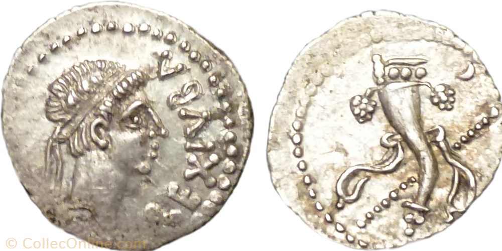 Denier - JUBA II (20 avant J.-C. à 20 après J.-C.) monnaie antique jc grecque denier juba ii 20 avant j c a 20 apres j c