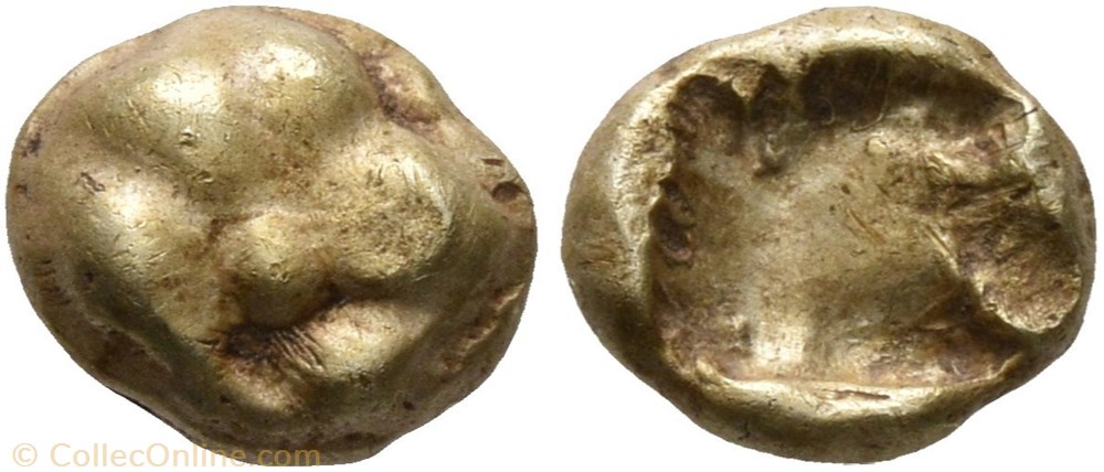 Royaume de Lydie : 1/24 stater - 620 à 500 avant J.-C. monnaies antiques grecques royaume de lydie 1 24 stater 620 a 500 avant j c
