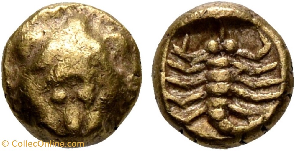 IONIE - MILET : 1/48 stater - 600 à 546 avant J.-C. monnaies antiques grecques ionie milet 1 48 stater 600 a 546 avant j c