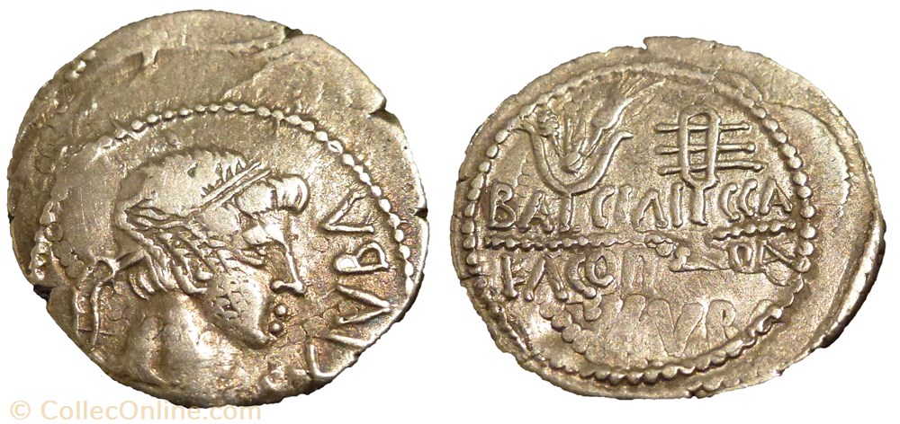 Denier - JUBA II (19 avant J.-C. - 6 après J.-C.) monnaies antiquite jc grecques denier juba ii 19 avant j c 6 apres j c