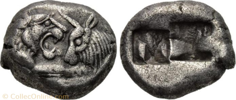Royaume de Lydie - Créséide - sous Cyrus (547 - 520 avant J.-C.) ou Crésus (620 à 500 avant J.-C.) monnaies antiques grecques royaume de lydie creseide sous cyrus 547 520 avant j c ou cresus 620 a 500 avant j c