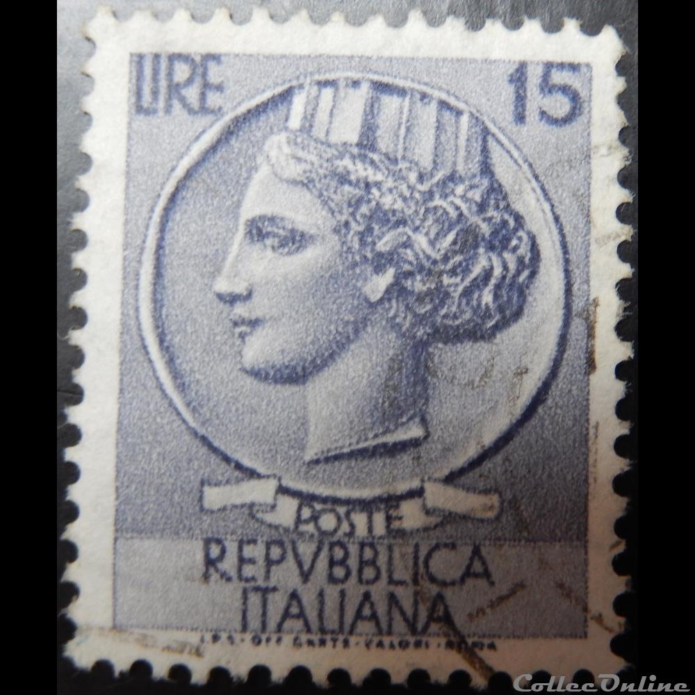 timbre europe italie 00714 piece de syracuse 15 lires de 1956