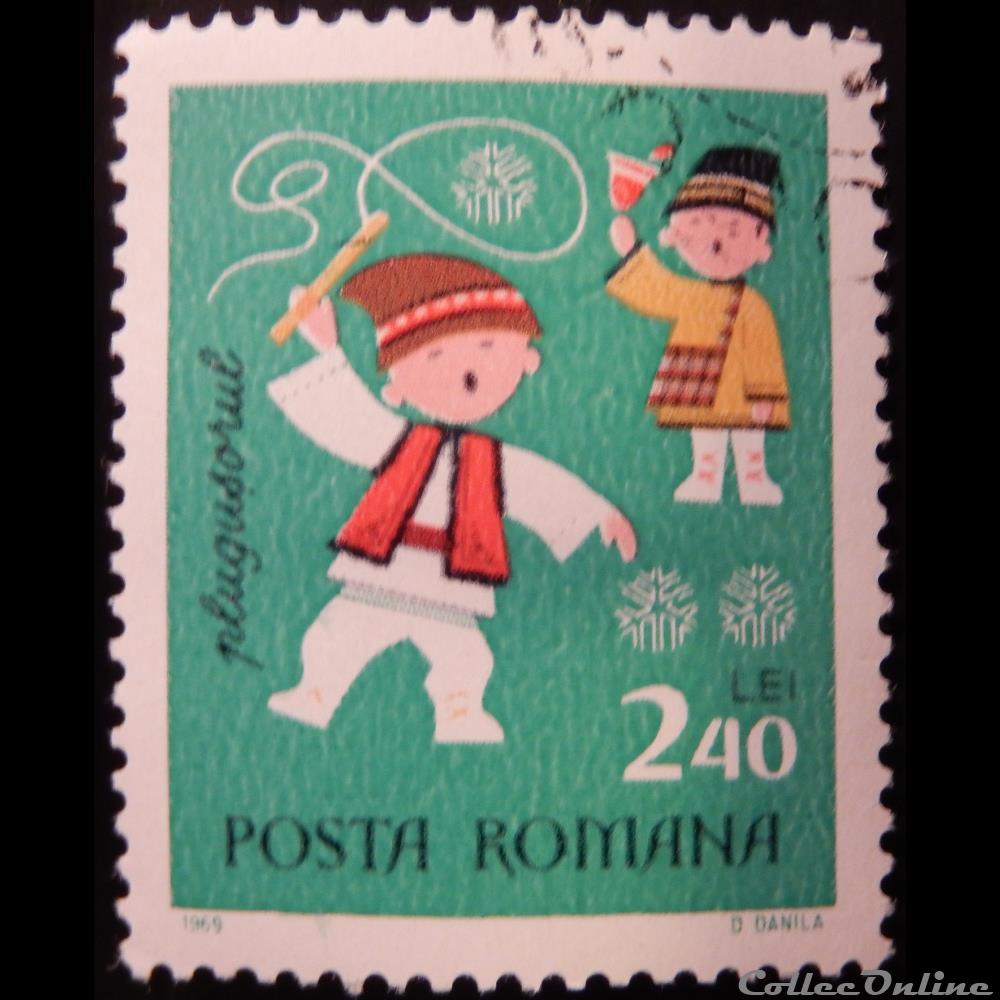 timbre europe roumanie 02506 pratiques du nouvel an 2 40 lei de 1969