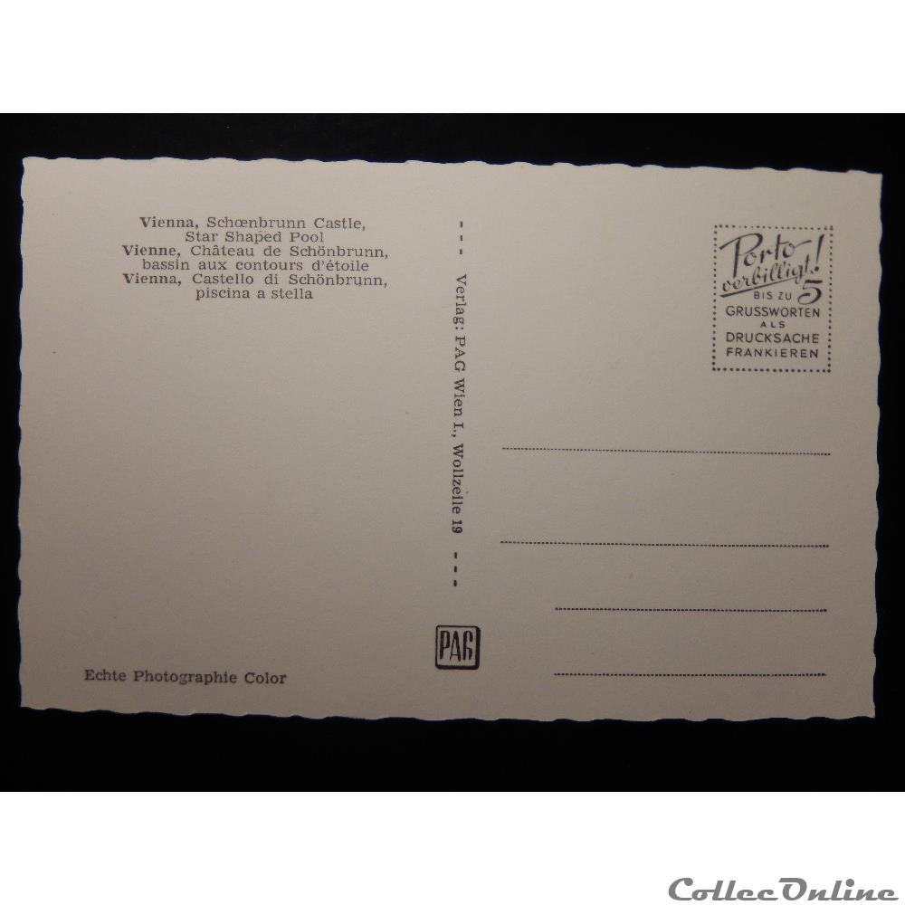 carte postale europe rhone alpe cpa autriche vienne le bassin aux contours etoile du chateau de schonbrunn