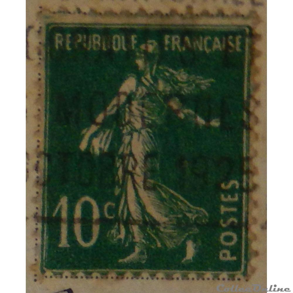 00159 Semeuse fond plein 10c vert de 1922 4 timbre france 00159 semeuse fond plein 10c vert de 1922