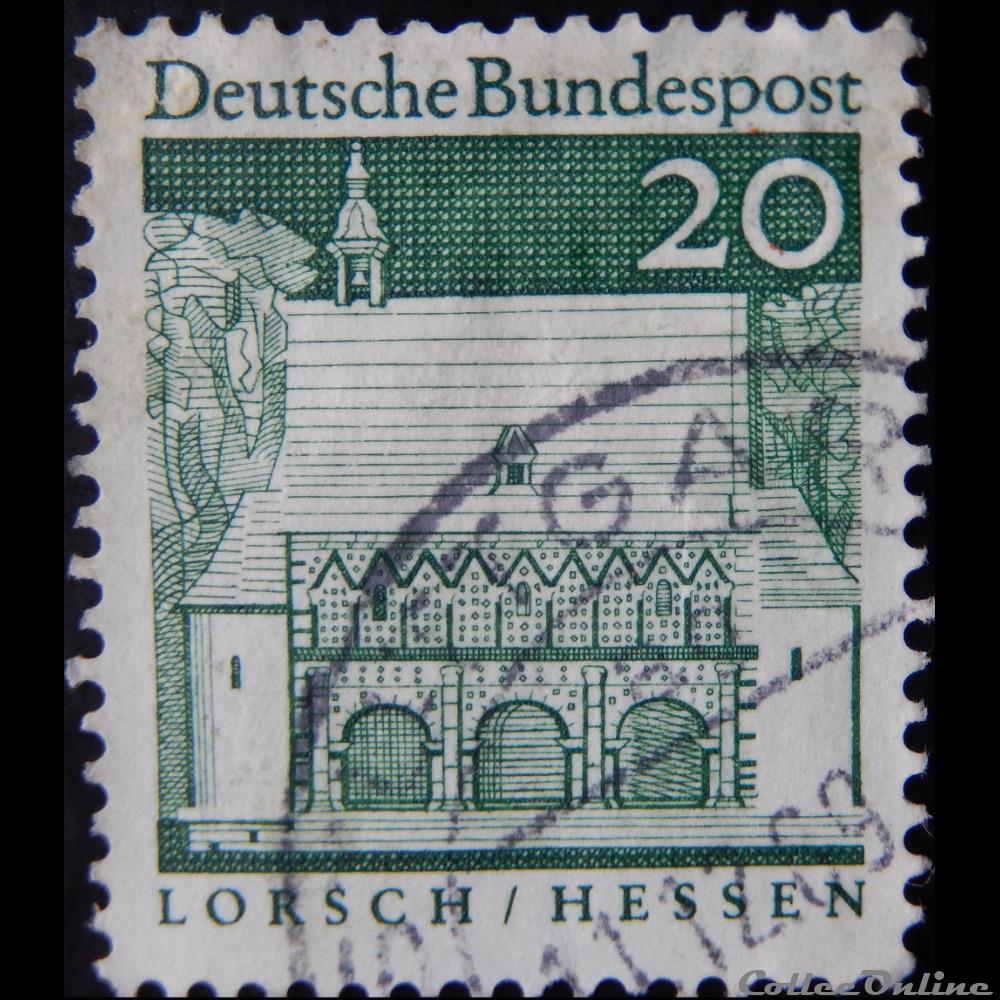 Allemagne RFA 00392 abbaye de Lorsch, Hessen 20pf de 1967 5 timbre europe allemagne rfa 00392 abbaye de lorsch hessen 20pf de 1967