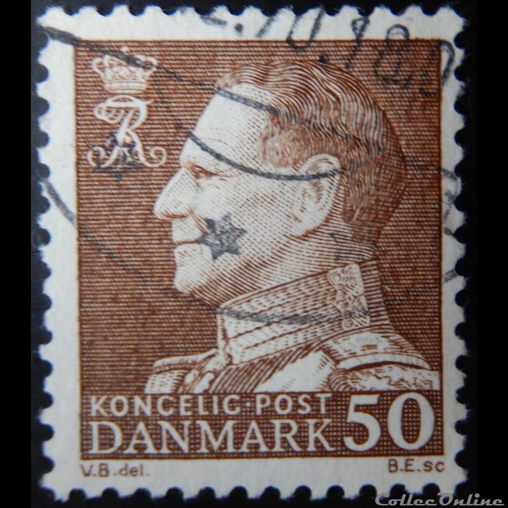 Danemark 00464 roi Frederik IX de 50ore de 1967 timbre europe danemark 00464 roi frederik ix de 50ore de 1967