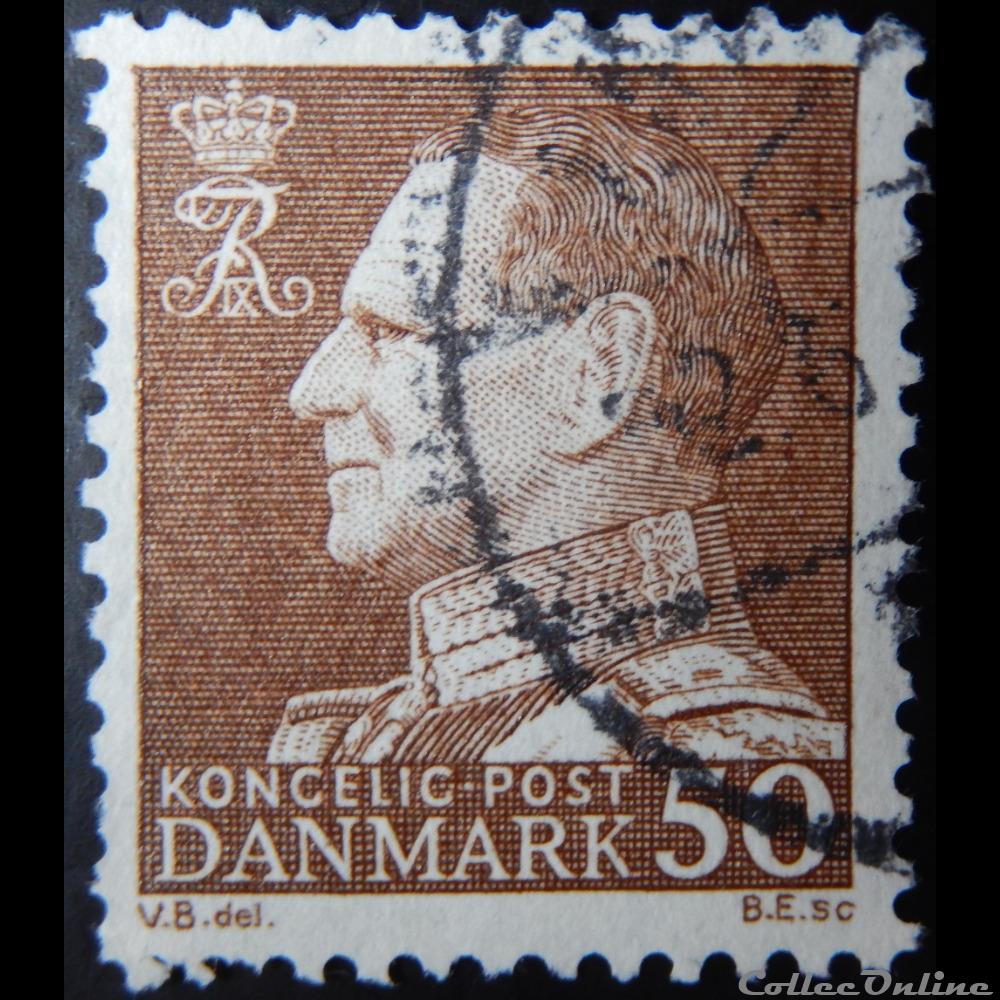 Danemark 00464 roi Frederik IX de 50ore de 1967 timbre europe danemark 00464 roi frederik ix de 50ore de 1967