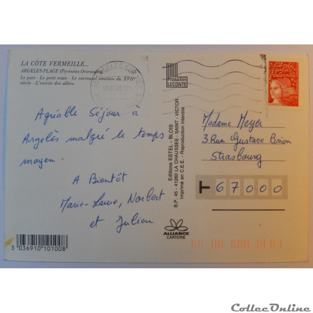 CP des Pyrénées-Orientales, Argelès-Plage carte postale france midi cp des pyrenees orientales argeles plage