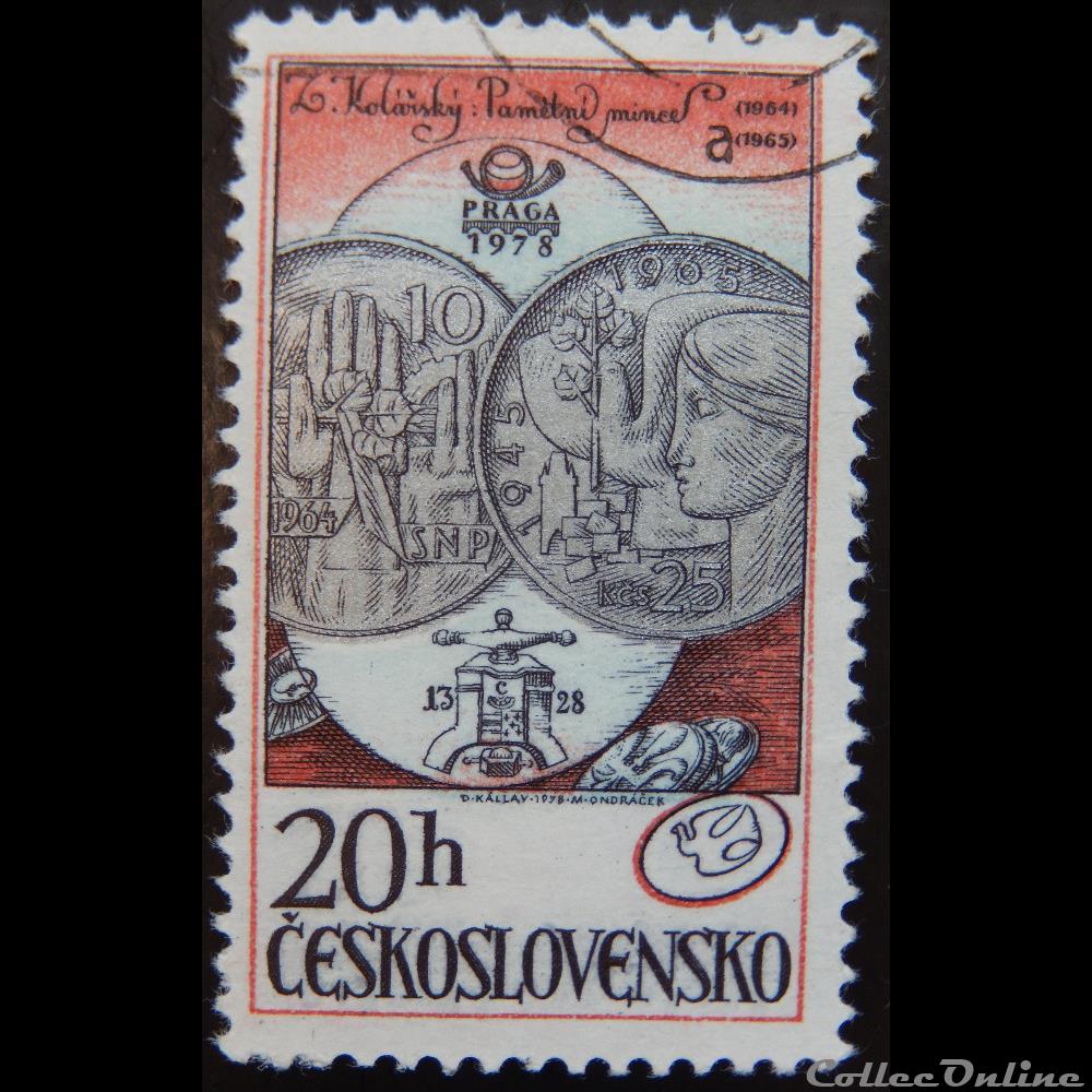 Tchécoslovaquie 02258 pièces de 10 et 25 Kcs 20 h de 1978 timbre europe republique tcheque tchecoslovaquie 02258 pieces de 10 et 25 kcs 20 h de 1978