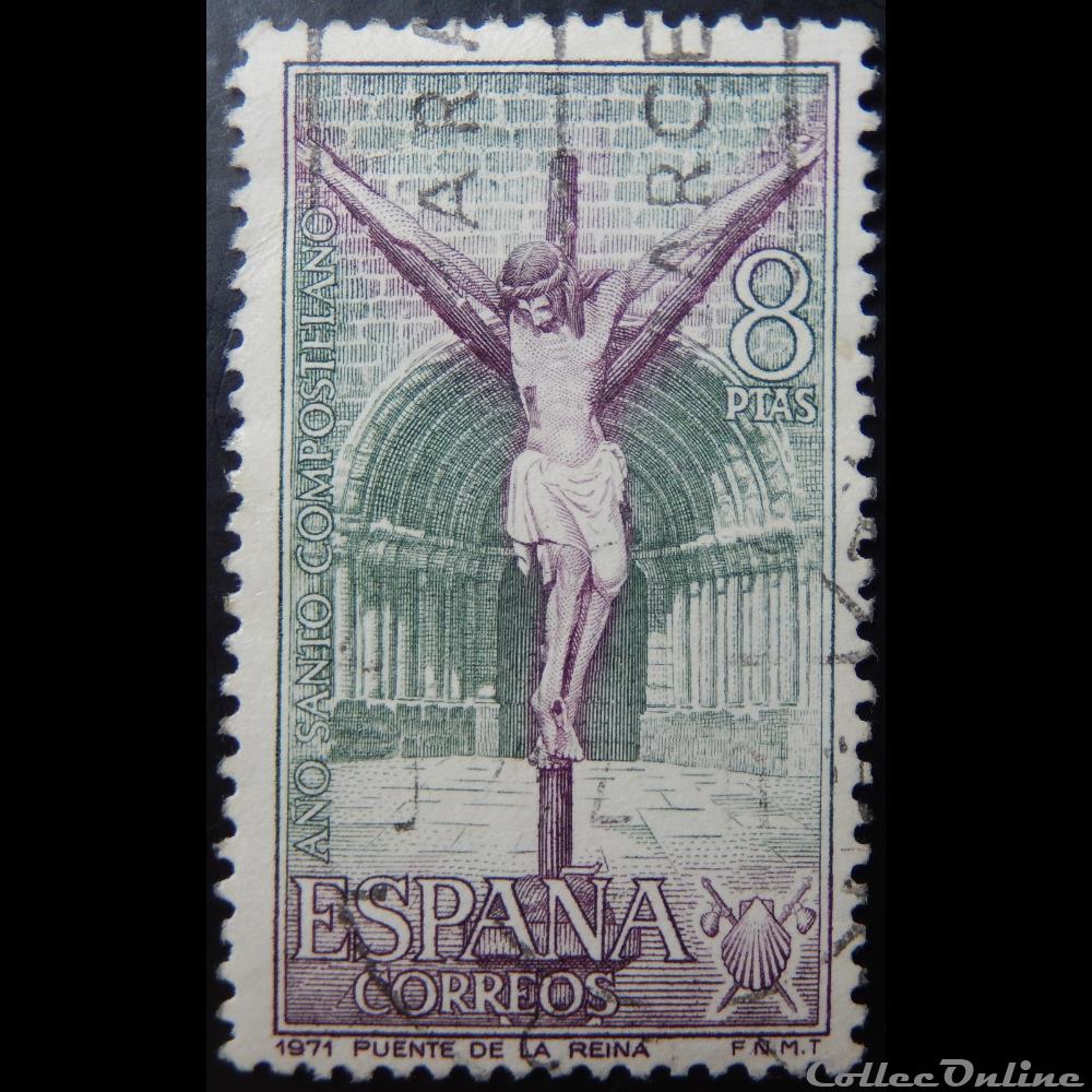 Espagne 01704 St Jacques de Compostelle 8Ptas de 1971 timbre europe espagne 01704 st jacques de compostelle 8ptas de 1971