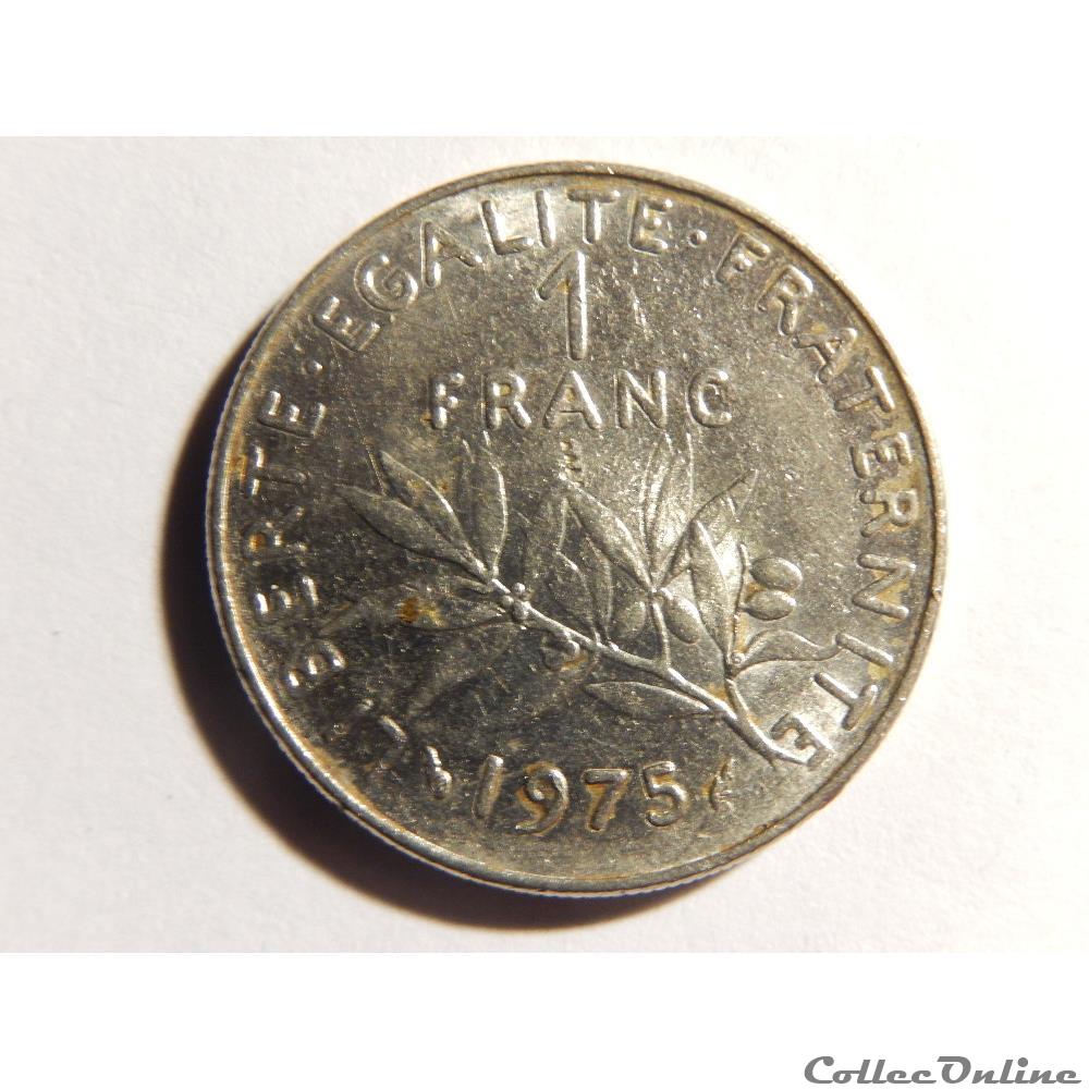 monnaie france moderne 1 franc semeuse 1975