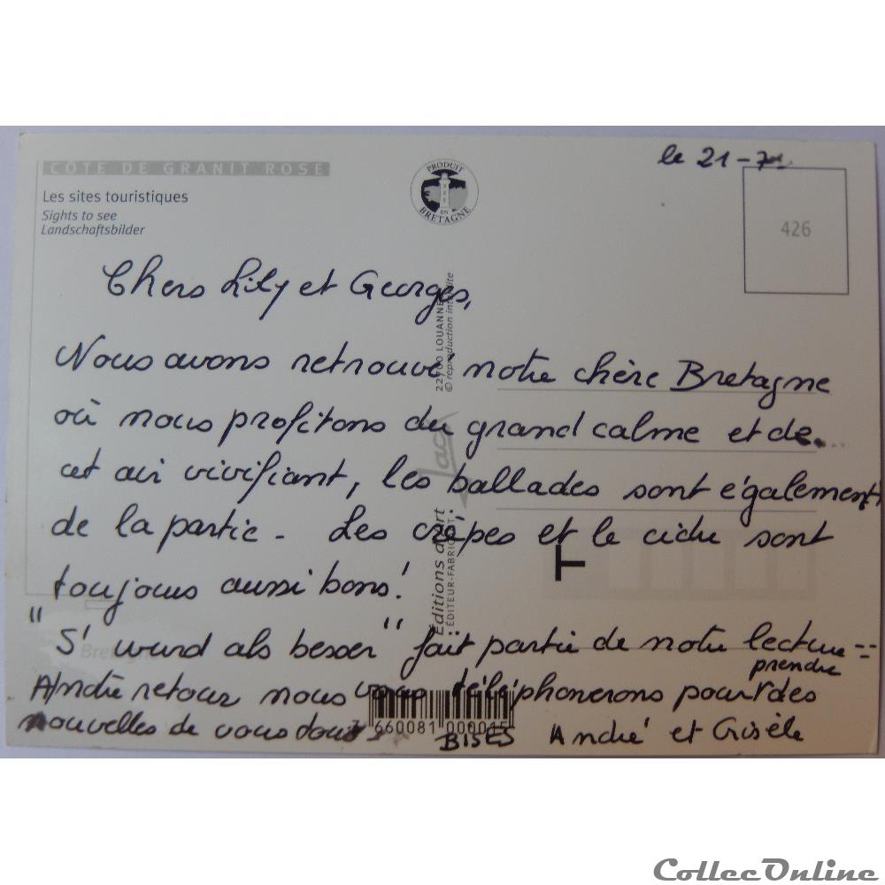 CP des Côtes-d'Armor, côte de granite Rose carte postale france bretagne cp des cotes armor cote de granite rose