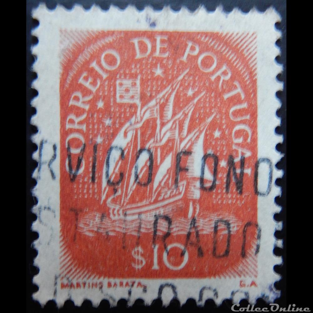 Portugal 00629 caravelle 0.10$ de 1943 timbre europe portugal 00629 caravelle 0 10 de 1943