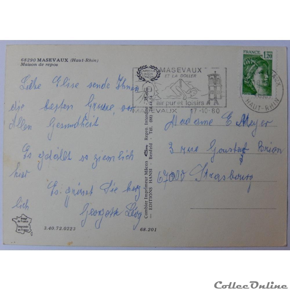 carte postale france alsace cp du haut rhin masevaux