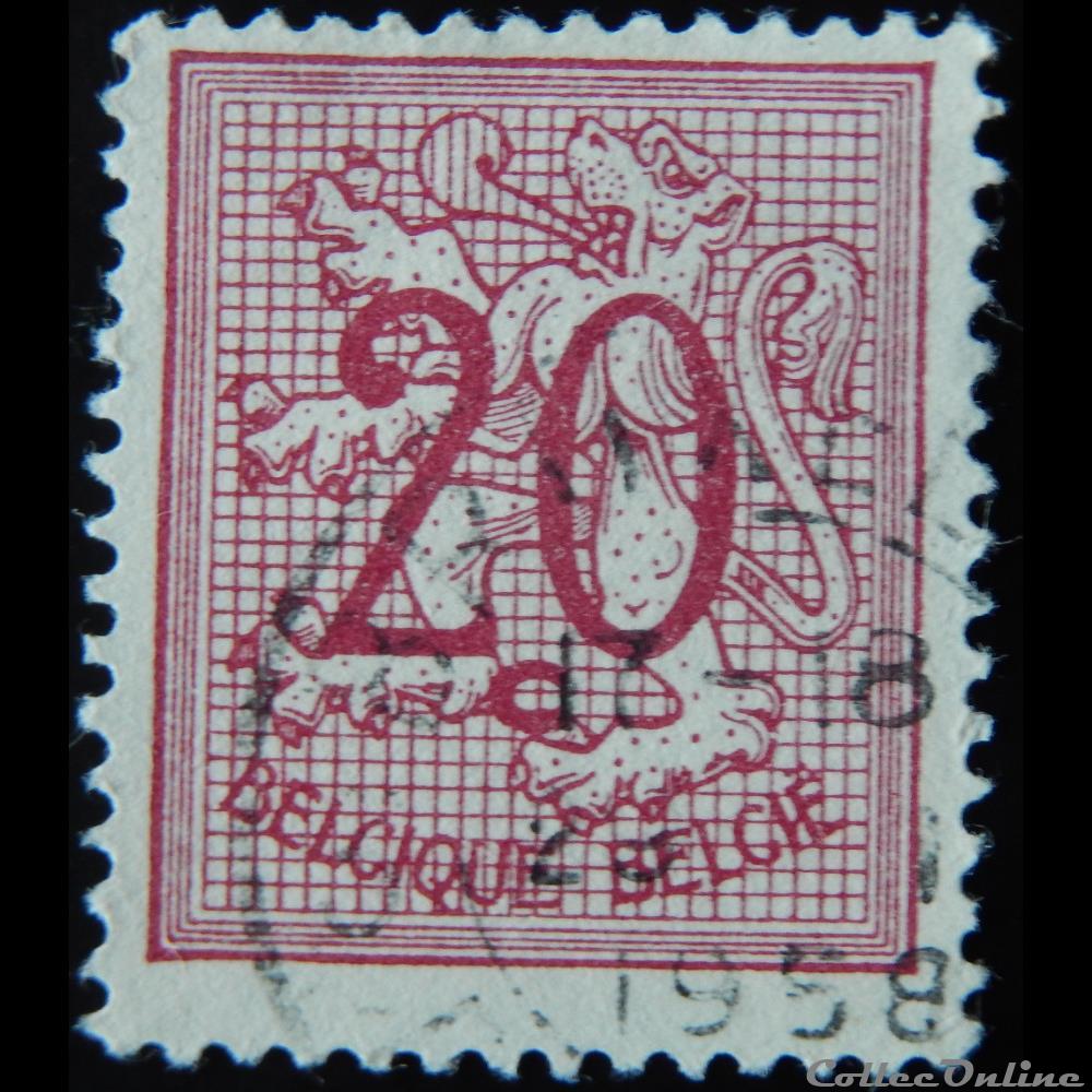 Belgique 00851 lion debout 20c de 1951 timbre europe belgique 00851 lion debout 20c de 1951