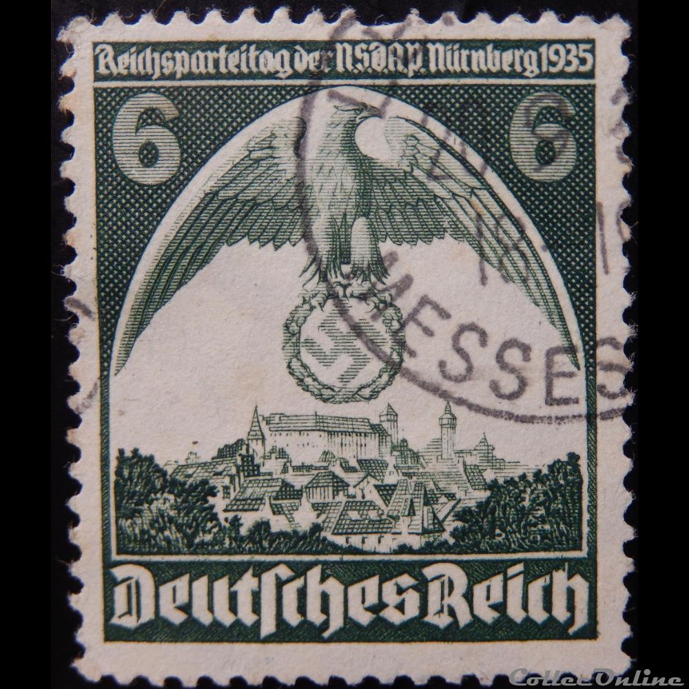 Allemagne Reich 00545 congrès du partie, Nuremberg 6pf de 1935 timbre europe allemagne reich 00545 congres du partie nuremberg 6pf de 1935