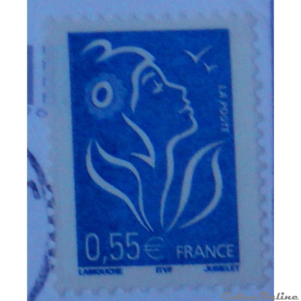 timbre france 03755 la marianne de lamouche violet ultramarine 0 55 de 2005