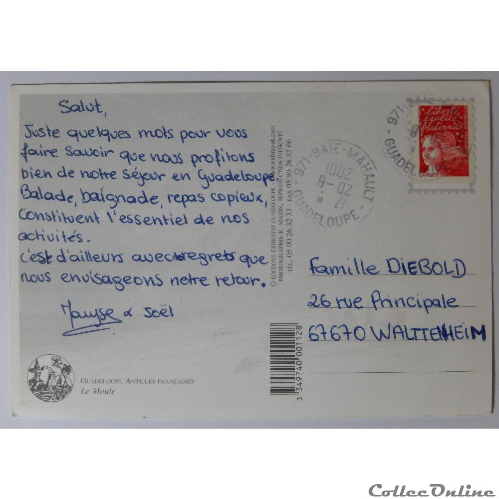 CP de Guadeloupe, le Moule carte postale france outre mer cp de guadeloupe le moule