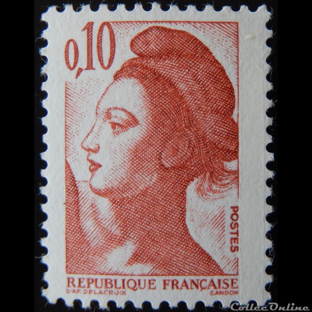 02179 La République, type Liberté - 0F10 rouge brun de 1982 timbre france 02179 la republique type liberte 0f10 rouge brun de 1982