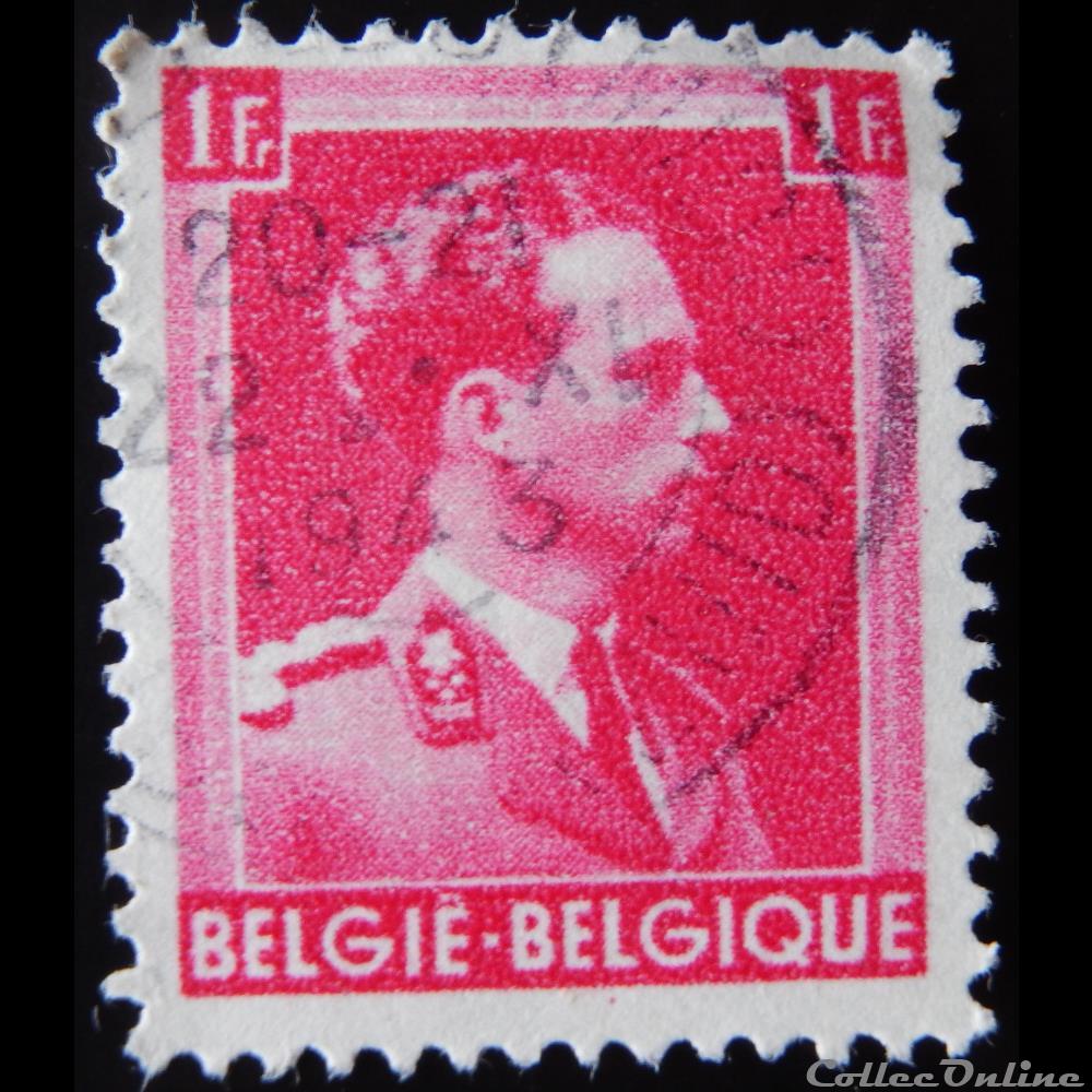 Belgique 00528 roi Léopold III 1F de 1941 timbre europe belgique 00528 roi leopold iii 1f de 1941