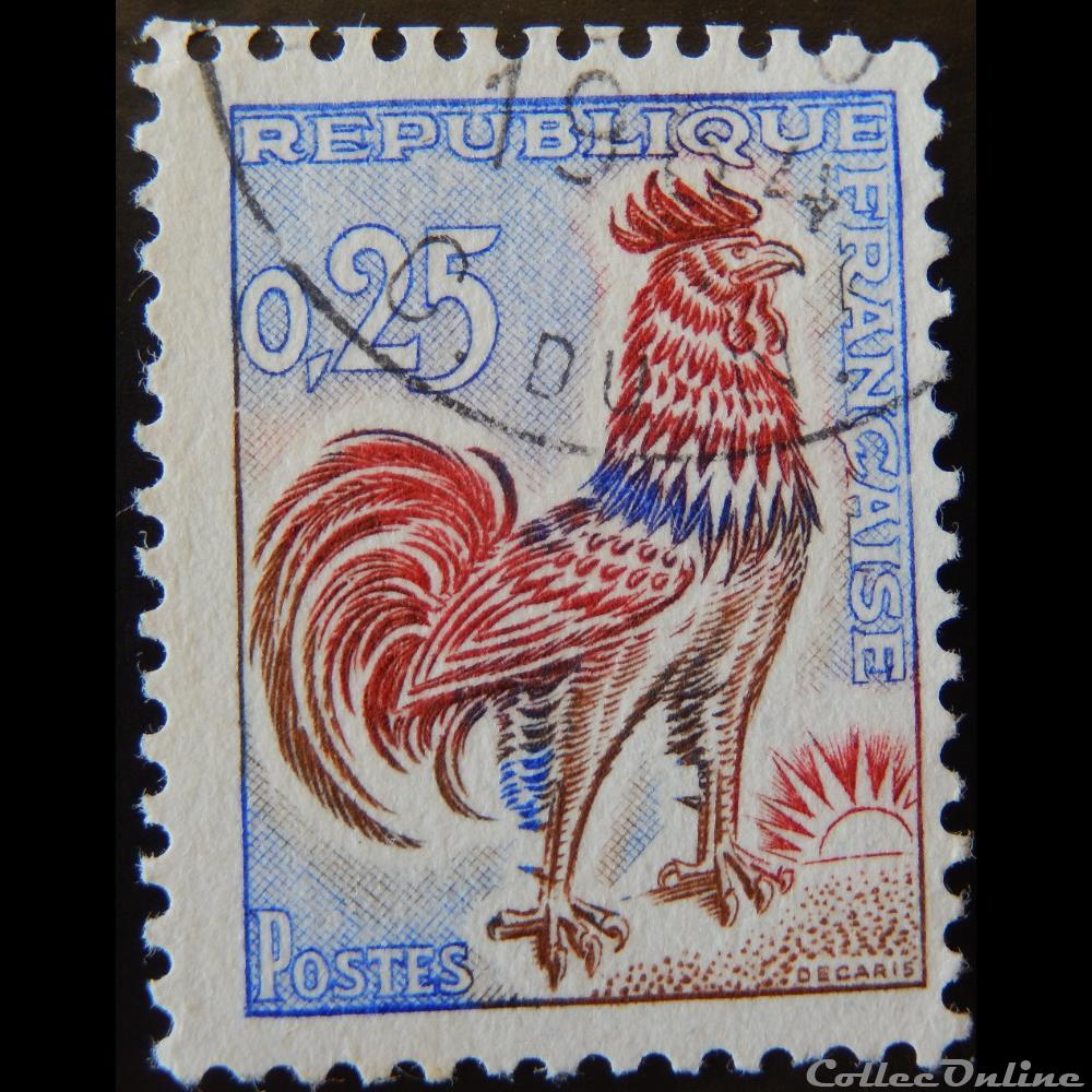 01331 Coq de Decaris 0F25 de 1962 3 timbre france 01331 coq de decaris 0f25 de 1962