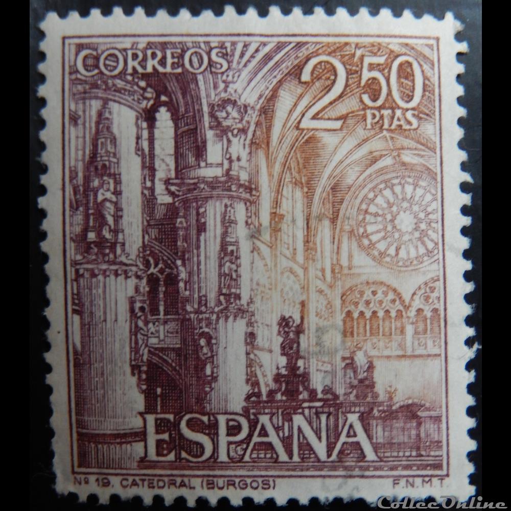 timbre europe espagne 01353 cathedrale de burgos 2 50ptas de 1965