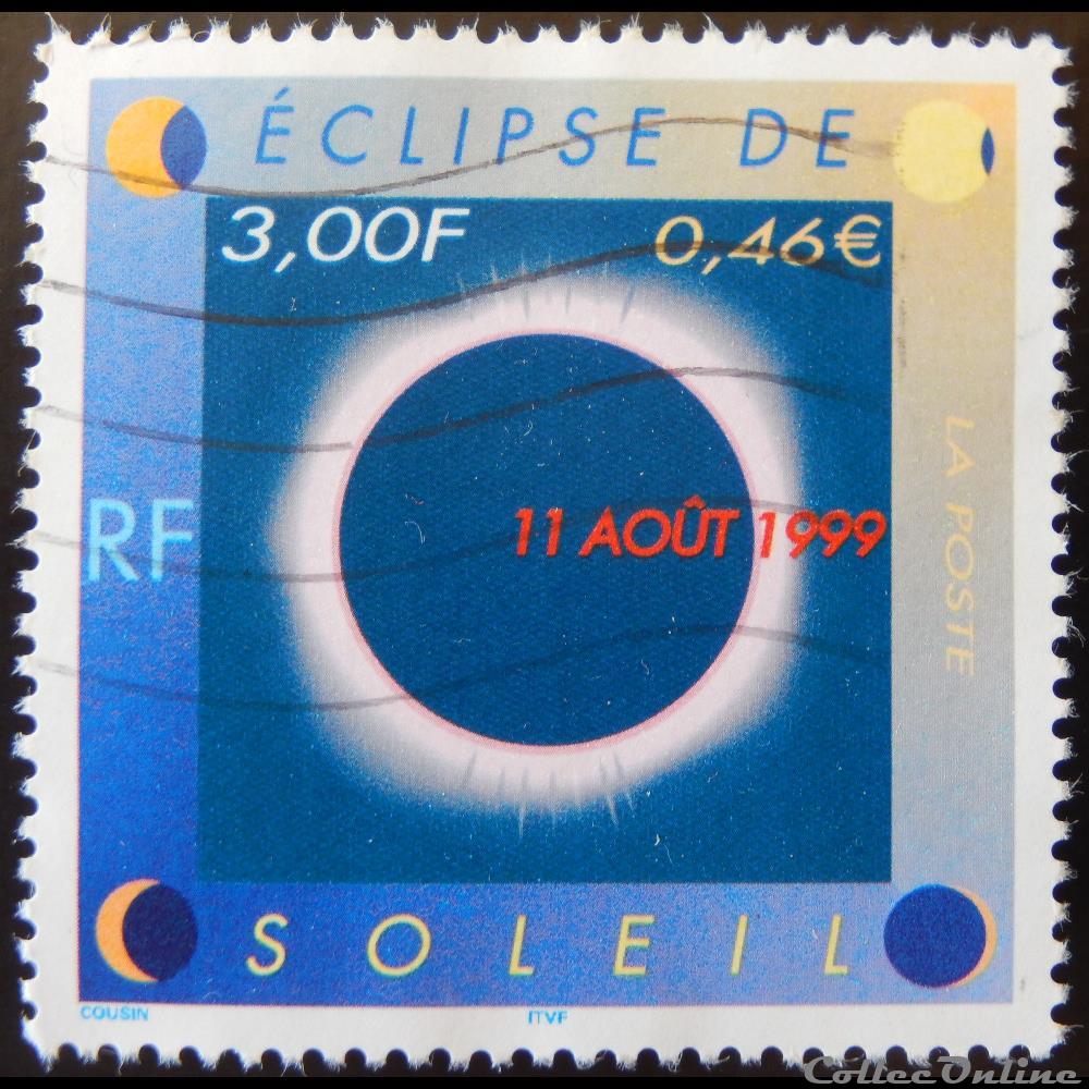 timbre france 03261 eclipse de soleil du 11 aout 1999 3f 0 46