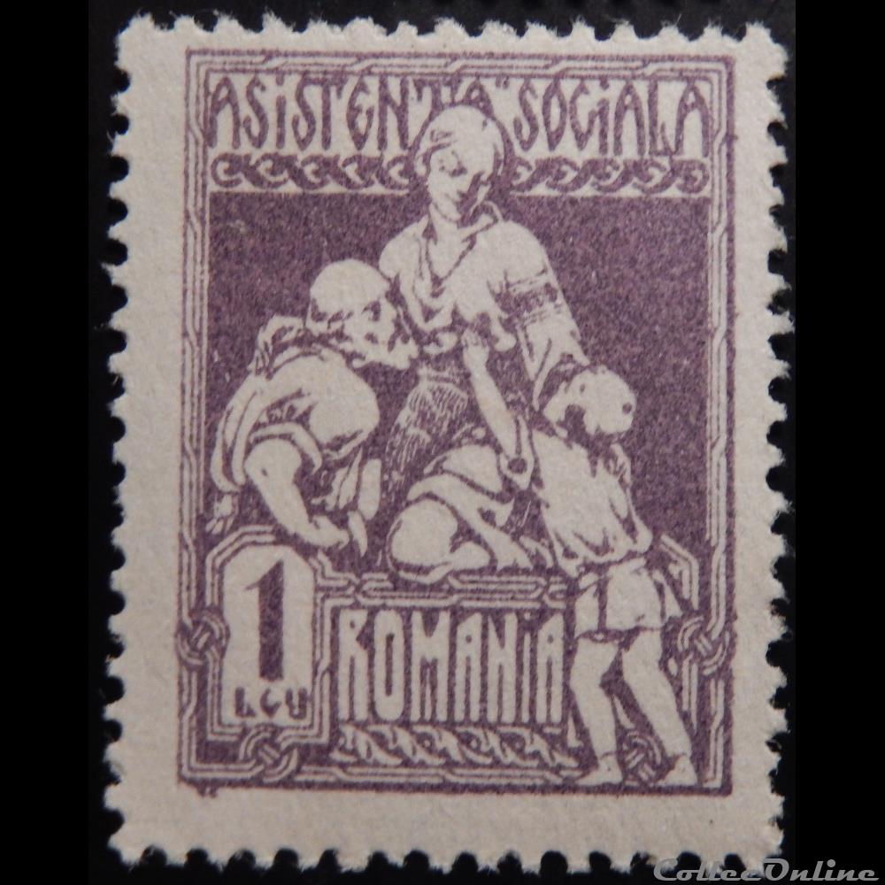 timbre europe roumanie 00301c allaitement 1 lei de 1921