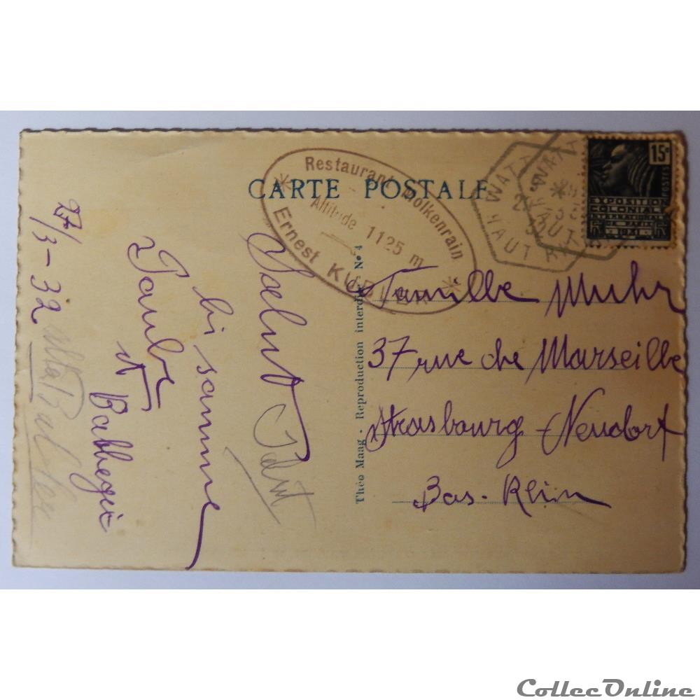 carte postale france alsace cpa du vieil armand haut rhin