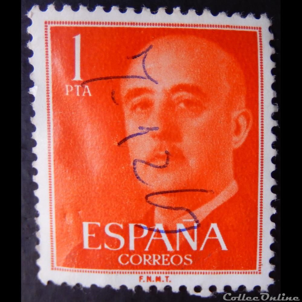 Espagne 00864 général Francisco Franco 1Pta de 1955 4 timbre europe espagne 00864 general francisco franco 1pta de 1955