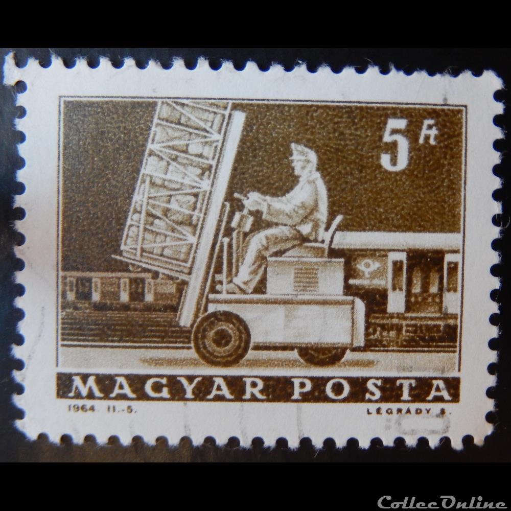 Hongrie 01573 chariot élévateur et courrier 5ft de 1964 timbre europe hongrie 01573 chariot elevateur et courrier 5ft de 1964