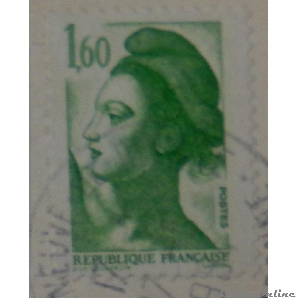 timbre france 02219 republique type liberte 1f60 vert de 1982