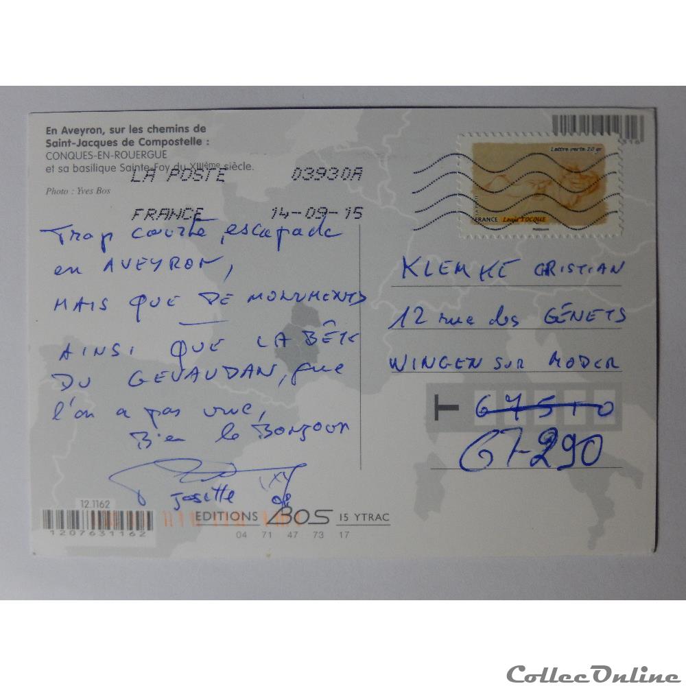 CP de l'Aveyron, Conques-en-Rouergue carte postale france midi pyrenee cp de aveyron conques en rouergue